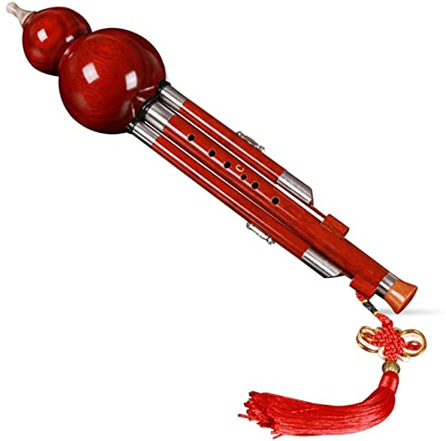 Musikinstrument Der Hulusi-Flöte Selbstlernende Kürbisflöte Für Anfänger Für Erwachsene Professionelles Hulusi In B-Dur C Hulusi Spielen Sammlung, Geschenk (Color : Red, S : C-key)