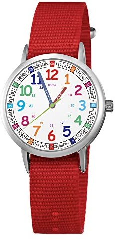 ITOOZYNN Kids Watch for Girls and Boys,for Children's Toddler Learning Time and Easy to Read Time, Analog Watch for Boys and Girls Ages3~11 (Red)