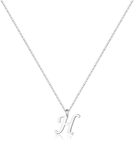 TINGN Silber Kette mit Buchstaben Damen Mädchen, Halskette Damen Silber 925 Buchstaben H Kette für Mädchen Initiale Halskette Damen Buchstaben Kette Damen Silber 925 Silberkette Schmuck Damen Mädchen