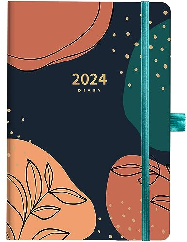 Academic Diary 2026-2027 - A5 Diary Week to View from Aug. 2026 to Jul. 2027, A5 Planner with Back Pocket, Hard Cover, Elastic Closure, 21.5 x 15.5 x 1.5 cm