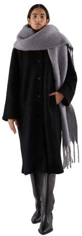 Compania Fantastica Langer Strickschal mit Fransen, grau, One size