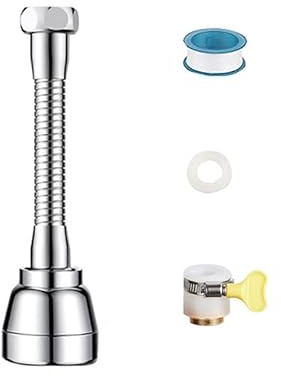 CLKE Mousseur Robinet Pivotant, Rallonge Robinet Cuisine,Lavabo Universelle en Laiton,Flexible Robinet Cuisine à 360 °,Trois Modes Pressurisation Anti-Eclaboussures,Accessoires Cuisine 172mm（Noir)