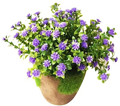 Amosfun Künstliche Pflanzen Dekorative Kleine Plastikblumen Für Heimdekoration Violette Farbe Simulierte Bonsai-Blume Für Fensterbänke Und Couchtische