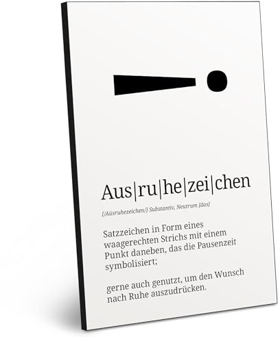 ARTFAVES® Worterklärung Ausruhezeichen | Wortdefinition Bild als Geschenk | Schild Holzbild mit Spruch zum Thema Witzig/Lustig/Büro