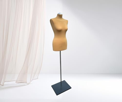 LUSORIA Schneiderpuppe, Schneiderbüste weiblich beige/schwarzer Standfuß (XS 34/36)