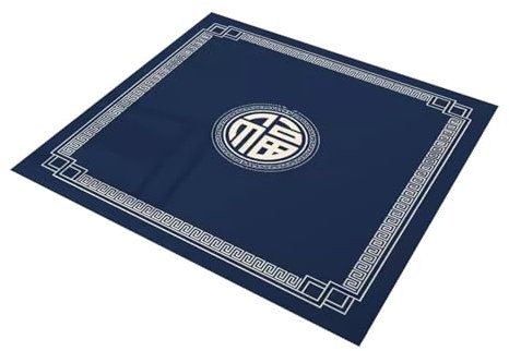 Mahjong-Matte, quadratisch, blau, mit Geräuschreduzierung, Spieltisch-Abdeckung für Poker, Karten, Tischbrettspiele und Legespiele (Blau-3, 100 x 100 cm)