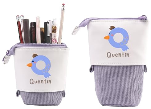Grovjewfit Personalisierte Federmäppchen Teleskopisch Stifte Mäppchen Geschenke Für Mädchen Federmäppchen Kinder Junge Standmäppchen Mit Name Federtasche Tier Reißverschluss Stifteköcher (Lila)