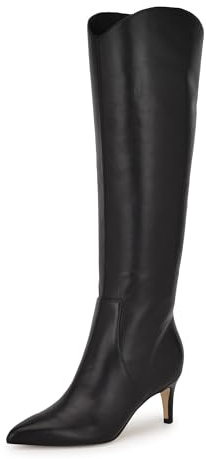 Nine West Women's Sirena Boot, Black Leather 001, 6.5