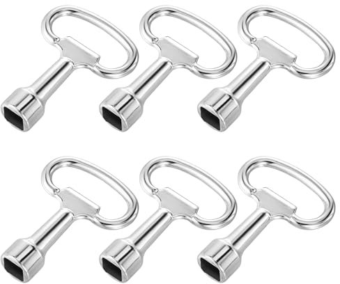 Yuanchu 6 chiavi quadrate, 8 mm, chiave a bussola, chiave a bussola, chiave di sfiato, chiavi multiuso in lega di zinco, per contatore dell'acqua del gas