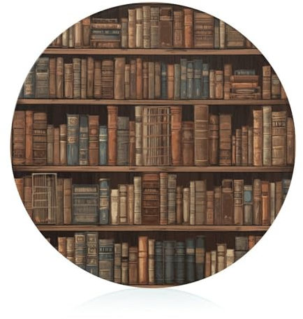 Schneideblock, Bibliothek, Bücherregal, Buch, Glasschneidebretter, runde Schneidematte, tragbare Schneidematten für Küchenzubehör, leicht zu reinigen