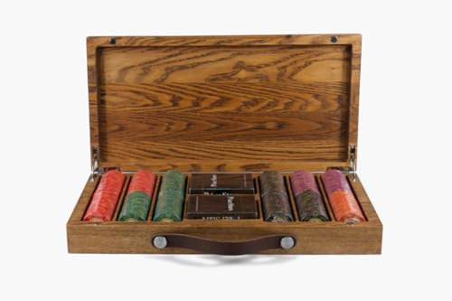ChipUp Personalisierte Pokerset - 300 Keramik- und Plastikchips - Pokerkarten - Dealer Button - Individuelles Logo - Geschenk für Männer - Perfektes Pokergeschenk (300 Keramik Chips)