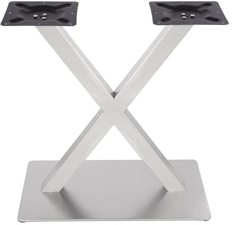 Wulimasun Tischuntergestell,X Tischbeine Edelstahl Gebürstet Modell Tischkufen Tisch Gestell Tischgestell Metall Doppeltischfuß Set Schwerlast Design Silber 72cm
