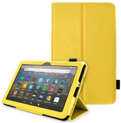 Fire HD 8 Tablet-Hülle, PU-Leder, Smart-Ständer, Handschlaufe, Schlaf-/Wachfunktion, für Amazon Fire HD 8 Zoll / HD 8 Zoll / 20,3 cm (8 Zoll) Kids/Kids Pro 2024 2022 2020 / 14., 12., 10. Generation,