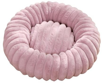 Pevfeciy Kuscheliges Hundebett Rund Hundekissen Flauschig Katzenbett Waschbar Hundekorb Flauschiges Hundebett für mittelgroße & kleine Hunde,Lila,40cm