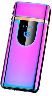 Briquet butane intelligent classique à rabat, rechargeable au gaz, déverrouillable par empreinte digitale, coupe-vent, flamme rouge de jais, puissance de feu réglable, cadeau for homme (carburant non