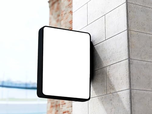 RECTANGLE LED PROJECTING SIGN LIGHT BOX DOUBLE SIDED OUTDOOR ADVERTISING SIGN (Black, 50cm x 70cm Vertical)