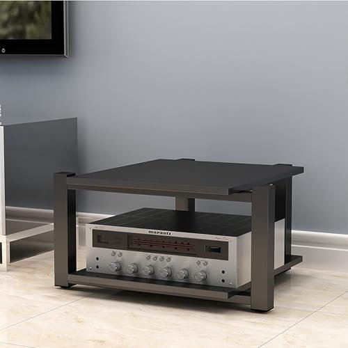 Mobile Stereo Hi Fi Rack,Mobile Audio Hi-Fi,Mobile Hifi Rack Porta Tv,Mobile Giradischi E Porta Vinili,Audio Av Tower Media Stand Rack,Mobile Audio Hi-Fi Per Altoparlanti Rack(Black,40cm/15.7in)