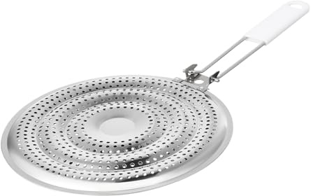 TOPPERFUN Diffuseur Chaleur Gaz en Acier Inoxydable, Napperon Isolant Rond pour Plaque de Cuisson à Induction, Dissipant la Chaleur Uniformément et Résistant pour Cuisinière Électrique