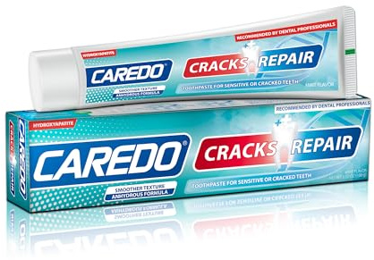CAREDO Zahnreparatur Zahnpasta Erwachsene - Repariert Mikrorisse und Zahnschmelz - Stärkt bei Empfindlichkeit - Mit Hydroxylapatit - Langanhaltend Frische - Fluoridfrei - 100g Pro Tube