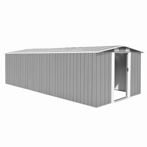 Rasen & Garten - Outdoor Wohnen - Outdoor Strukturen - Schuppen - Garagen & Carports - Gartenhaus 257x580x181cm Metall Grau