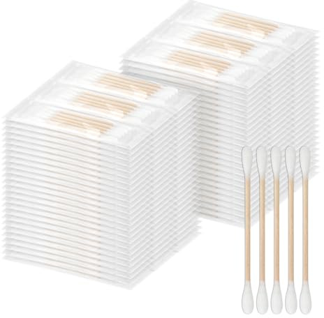 Bastoncillos de algodón, bastoncillos con punta de algodón, empaquetados individualmente, hisopos de algodón de doble extremo. Adecuado para limpieza de oídos, aplicación de maquillaje, hoteles y