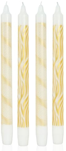 Gold Taper Candle Christmas Candlesticks Unscented Candle Long Candle Sticks for Christmas Indoor Decoration Holiday Table Centerpiece,Winter Wedding Holiday Decor-4pcs