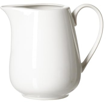 Ritzenhoff & Breker Volos Krug 1,2 Liter, Servierkrug mit moderner Formsprache, Klassisches Serviergeschirr, Steinzeug, Weiß