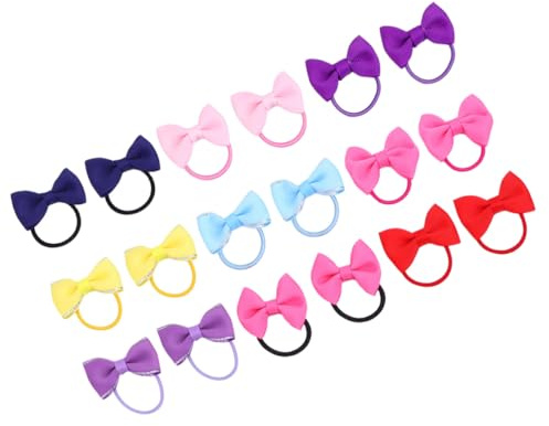 ERINGOGO 18 Stück Teiliges Haargummi Junge Mädchen und Mädchen Elastische Schleifen haargummis aus Grosgrain band Bunte Pigtail haarschleifen Elastische Ponytail halter Zufällige Farbe