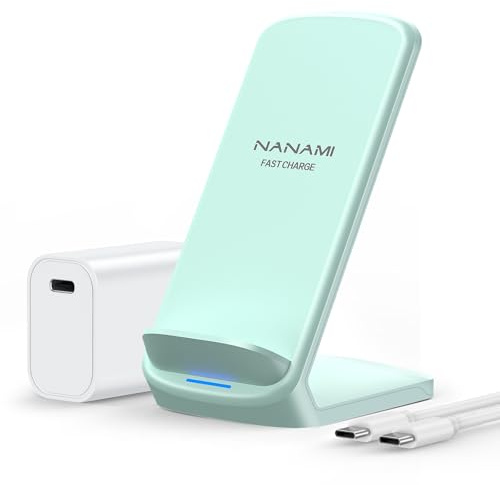 NANAMI Fast Wireless Charger mit 20W PD Netzteil, 15W Induktive Ladestation | Für iPhone 17/16/15/14/13/12/11 Serie & Samsung Galaxy S26/S25/S24/S23, schnelles kabelloses Laden bis 15W, Schlaffreundlich