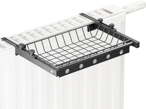 Tendedero para Balcón/Radiador/Pared, Tendedero Extensible de Metal, Tenderetes de Ropa,Clothes Drying Rack con Red metálica Ajustable, sin Agujeros, para balcón (26-36 cm)