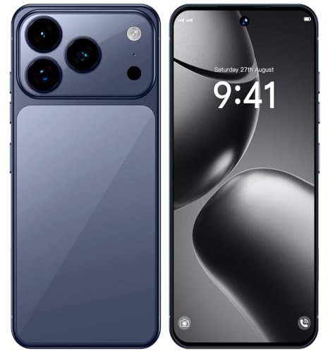 COTSRGT Smartphone I17 Pro Max 5G Sbloccato, Display HD Da 7,3, 16 GB 1 TB, Doppia SIM, Fotocamera Da 78 MP 108 MP, Sistema Operativo Android 15, Supporta WIFI/Bluetooth/GPS/Face ID,Blue-7.3 Inch