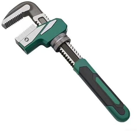Clé à molette à angle droit avec mécanisme à cliquet de type F pour applications de plomberie, grande ouverture de 80 mm et construction en métal antirouille