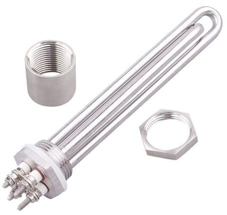 YANGC Élément chauffant 12 V 1 pouce DN25 100 W 200 W 300 W 400 W 600 W for chauffe-eau solaire tubulaire électrique(As the picture shown,12V 600w)