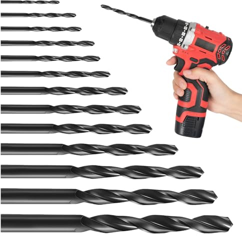 13 PCS High-Speed Steel Twist Drill Bit Set for Hard Metal, Steel, Porcelain, Glass, Brick, Tile, Cement, Wood and Plastic - Industrial Strength Professional Drill Bits 1.5mm to 6.5mm