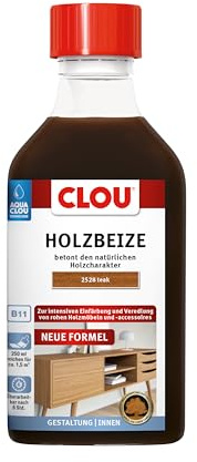 CLOU Holzbeize Teak – Wasserbeize für Möbel & Innentüren – 250 ml
