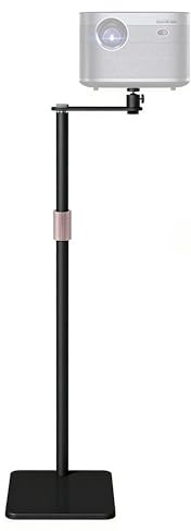 TINMAGI Support de Projecteur Pivotant à 360°, Support Videoprojecteur Hauteur Réglable de 65 à 130 cm, Support de Projecteur Caché Jusqu'à 5 kg, Compatible avec Projecteur, Appareils