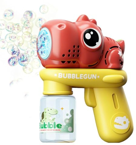 Elektrisk Bubbelstav | Elektrisk lysande skummaskin - Läckagesäker Dinosaurieformad Handhållen Bubblare | för Utomhus Nattfest Bakgård Födelsedag Gräsmatta Pool Åldrar 3-8 Barn Flickor Vuxna Ungdom