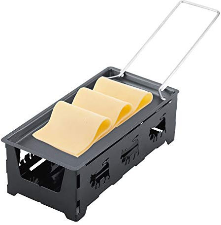 Set da forno portatile antiaderente per raclette con set di teglie da forno con spatola per domestica, griglia in acciaio al carbonio premium, manico pieghevole