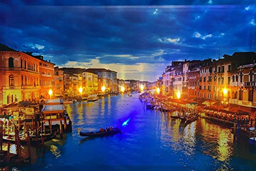 Samarkand - Lights LED-Bild mit Beleuchtung LED- Bilder Leinwandbild 65 x 45 cm Leuchtbild VENEDIG Wandbild