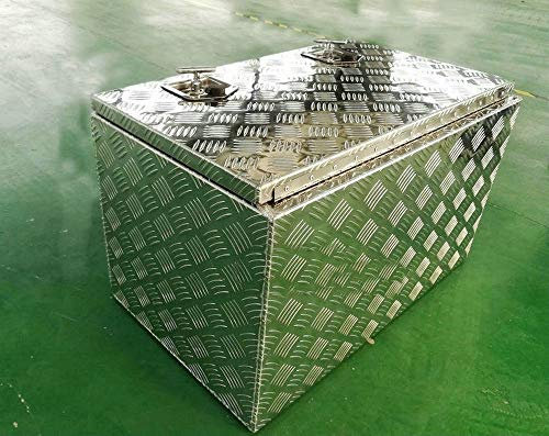 Aluminium-Werkzeugkasten für Anhänger, Aufbewahrungsbox mit Schloss, 76 x 46 x 46 cm