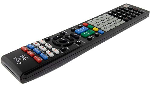 Seki Fernbedienung passend für Sharp - Funktioniert mit 99% Aller Sharp Geräte (TV, Fernseher Smart TV, DVD, LED TV und 4K), mit zusätzlicher Lernfunktion