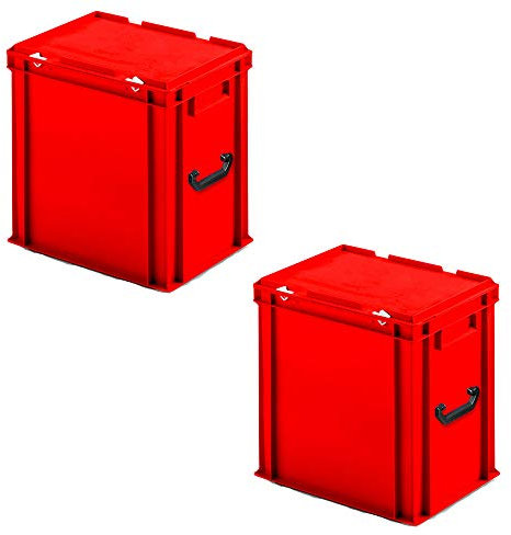 BRB 2 Euro-Koffer aus PP mit 2 Tragegriffen, LxBxH 400x300x410 mm, rot