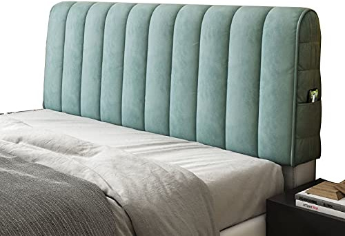 SWJ-swjssb Gepolstert Kopfteilabdeckung Bett Kopfteil Schonbezug Elastische Quilten Grau braun Weiss 150/180/120/200/220cm Boxspringbett bettkopfteil hussen StaubhüLle Bett Kopfteile Abdeckung