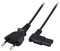 Link LKC718A - Cable de alimentación con Enchufe Italiano Bipolar, Toma de 8 Formas, 90° Hembra C7, Negro, 1,8 m