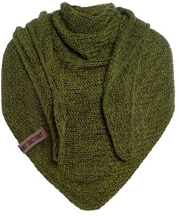 KNIT FACTORY - Dreiecksschal Sally - Damen Strickschal mit Wolle - Grob gestrickten Schal - Hochwertige Qualität - XXL Schal - 220x85 cm