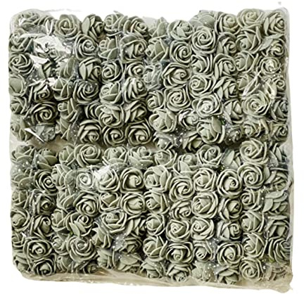 144 Stück künstliche Blumen Schaumstoffrosen Silber Hochzeit Blumen Gefälschte Blumen DIY Brautsträuße Geburtstag Hochzeit Party Blumenarrangement Mittelstücke Dekoration