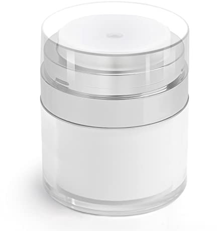 HOTUT Airless Pumpspender, 1 Stück 30ml Creme Pumpspender, Nachfüllbar Vakuum Kosmetikbehälter, Leer Lotion Pumpflasche mit Deckel für Reise Home Verwendung