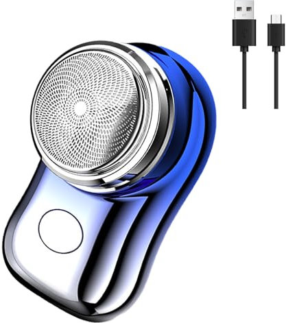 Tascabile Rasoio, Rasoio Ricaricabile USB, Rasoio Elettrico Portatile Uomo, Mini Rasoio, Pocket Shaver, Electric Razor Shavers, Rasoio da Viaggio per Casa Auto Viaggi, Regali di Vacanza, Blu Sfumato