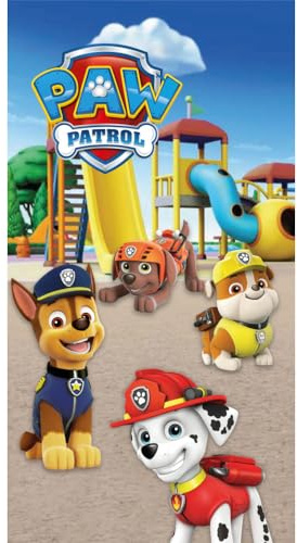 BrandMac Paw Patrol Playground 100% Cotton Towel 140x70 cm - Kids Bath Towel - Ultra Soft & Large Towel for Girls & Boys - Toddler Beach Towels for Swimming, Shower, Pool & More