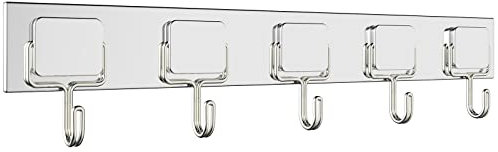 ZDDGNN Crochets Magnétiques Amovibles pour la Cuisine et le Réfrigérateur, Hottes de Cuisine et Derrière les Portes, Aimants avec 5 Crochets, Permet D'accrocher des Clés Ciseaux Décapsuleurs (Argent)
